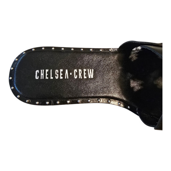 Chelsea Crew Tracy Studded Flats Womens Size 5 Black Open Toe Casual Office - Picture 4 of 11
